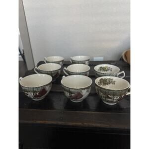 8 Johnson Brothers Friendly Village ICE HOUSE Tea Coffee Cups Made in England